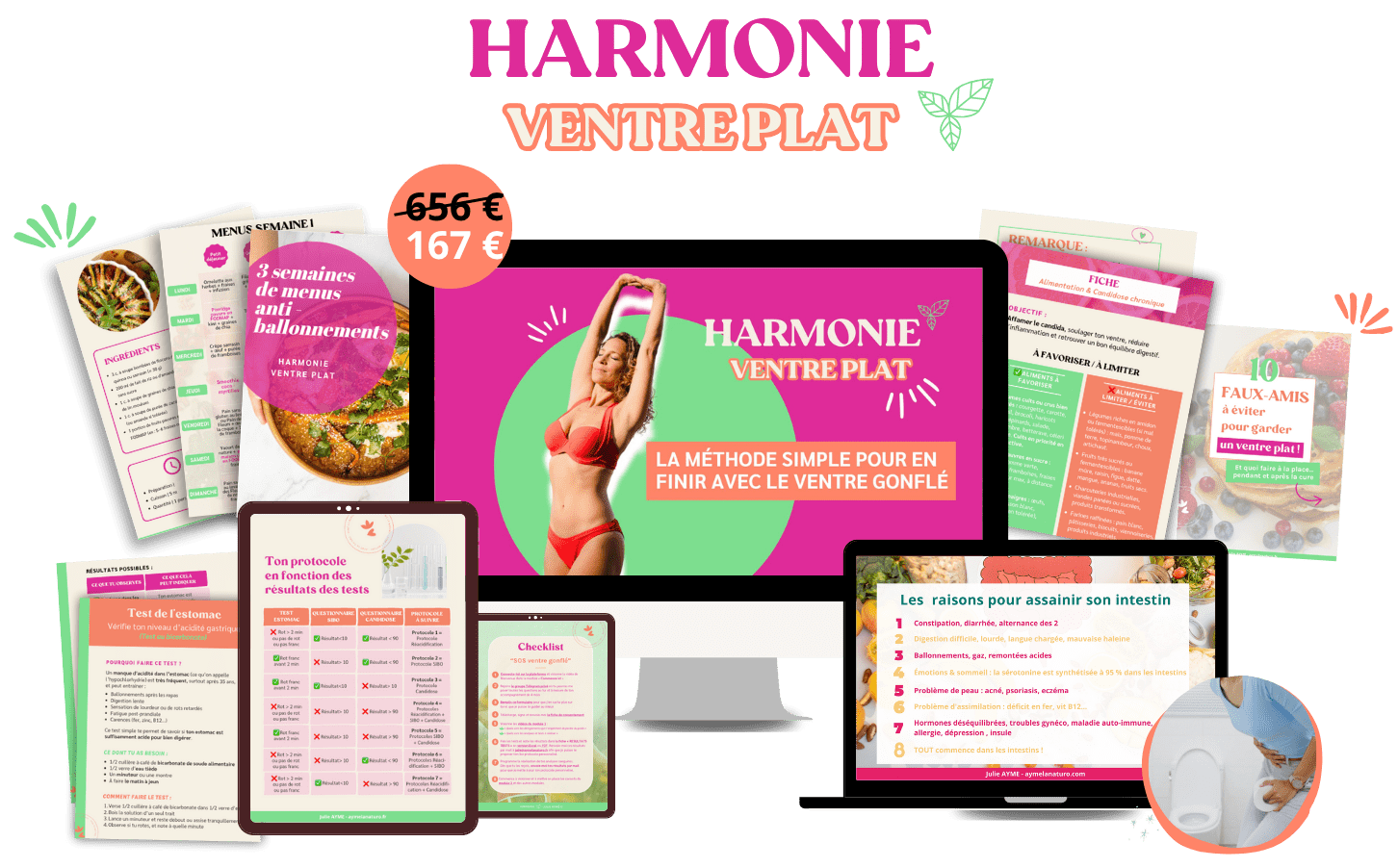 Harmonie Ventre Plat : programme en ligne pour dire stop aux ballonnements en moins de 3 semaines